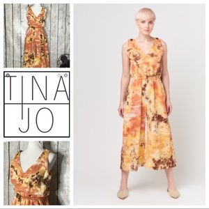 Tina+Jo Anthropologie Big Thunder linen jumpsuit